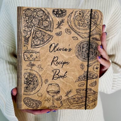 Personalized Family Wooden Recipe Book Christmas Day Gift Ideas